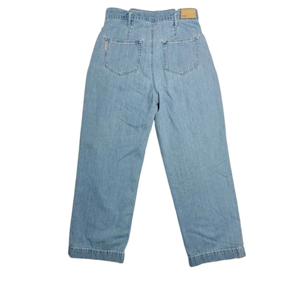 PAIGE The High-Rise Relax Crop Wide-Leg Jeans Women's Blue Jeans Size 27